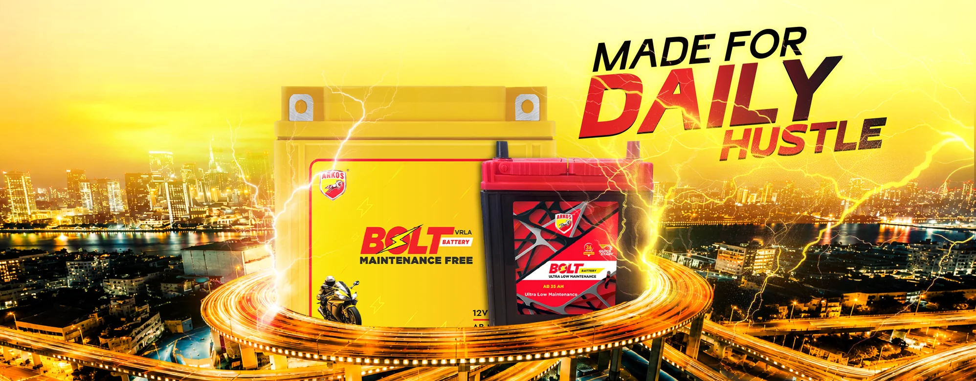ARKOS BOLT batteries — made for daily hustle
